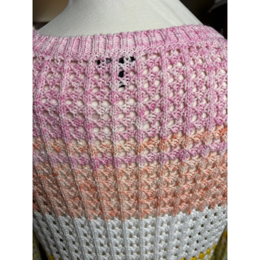 Talbots pastel striped light sweater size medium - Picture 7 of 9